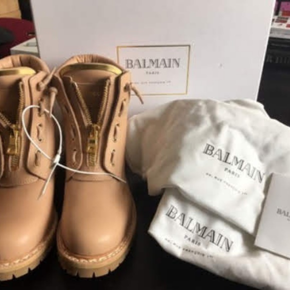 balmain boots pink